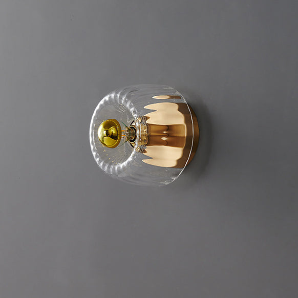 Copper Glass Sun Shape Flush Mount Light 1-Light Dual Purpose-Lighting > Ceiling Lights-casanuva-casanuva
