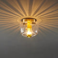Copper Glass Sun Shape Flush Mount Light 1-Light Dual Purpose-Lighting > Ceiling Lights-casanuva-casanuva