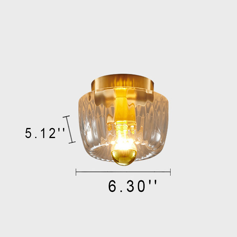 Copper Glass Sun Shape Flush Mount Light 1-Light Dual Purpose-Lighting > Ceiling Lights-casanuva-casanuva
