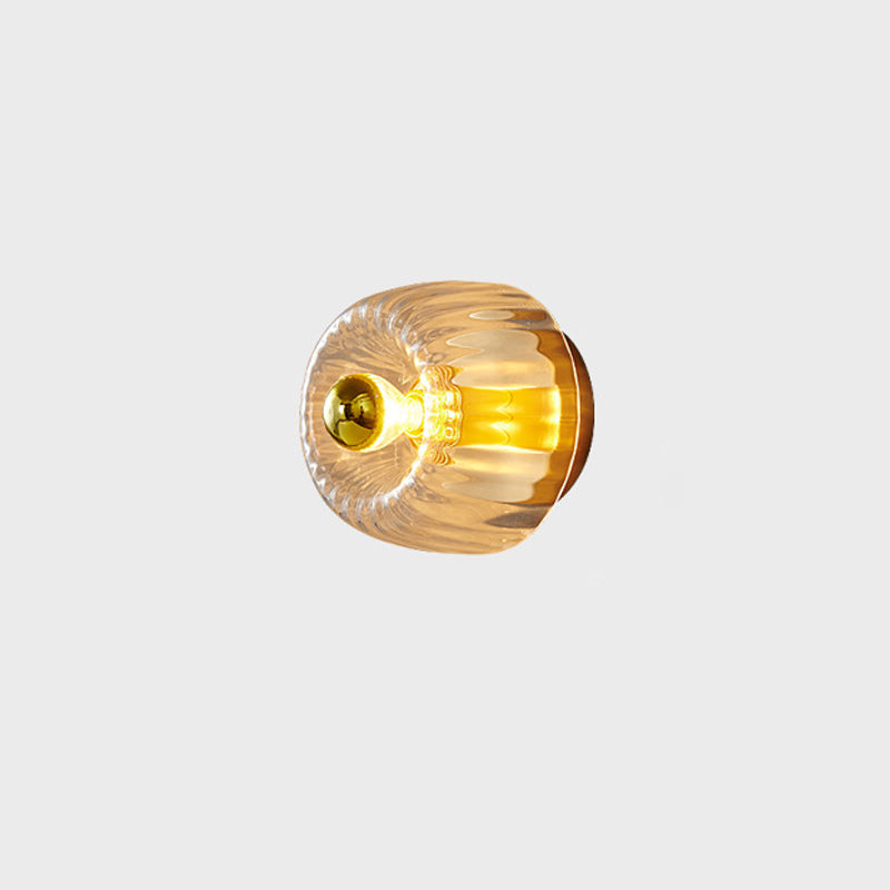 Copper Glass Sun Shape Flush Mount Light 1-Light Dual Purpose-Lighting > Ceiling Lights-casanuva-casanuva