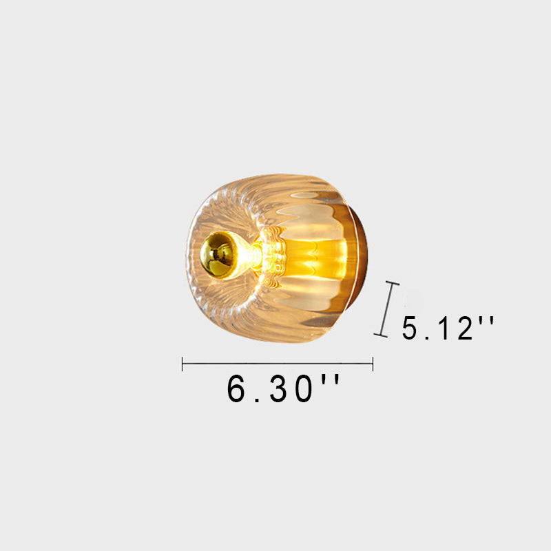 Copper Glass Sun Shape Flush Mount Light 1-Light Dual Purpose-Lighting > Ceiling Lights-casanuva-casanuva
