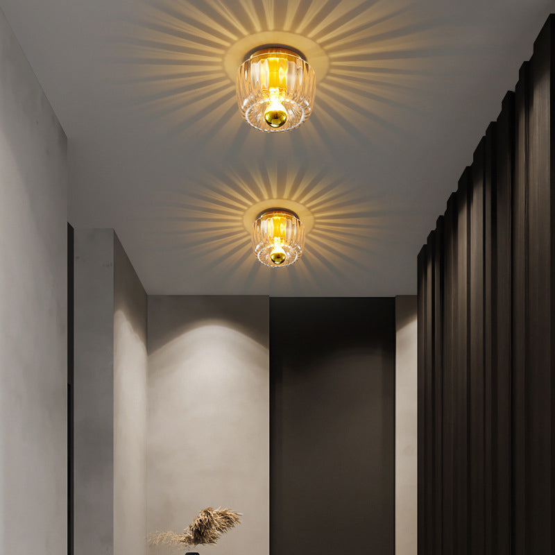 Copper Glass Sun Shape Flush Mount Light 1-Light Dual Purpose-Lighting > Ceiling Lights-casanuva-Flush Mount Light-220V-240V-casanuva