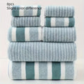 Coral Fleece Bath Towel Set 8-Piece Absorbent Quick-Drying Towels-Bedding & Bath > Bath Towels-casanuva-Green-casanuva