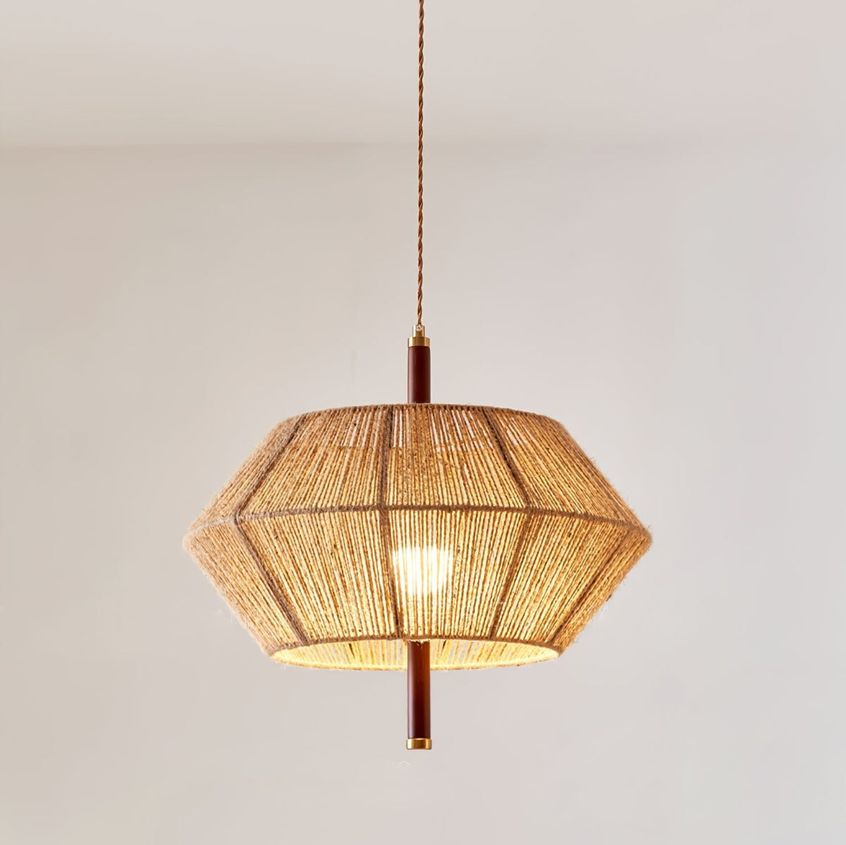 Corded Pendant Light with Adjustable Length-Lighting > Pendant Lights-casanuva-17.7" x H 15.7"-Natural jute rope-casanuva