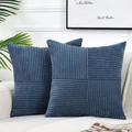 Corduroy Cushion Cover Rustic Texture-Covers & Textiles > Cushion Covers-casanuva-Blue-12"x20"-casanuva