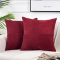Corduroy Cushion Cover Rustic Texture-Covers & Textiles > Cushion Covers-casanuva-Maroon-12"x20"-casanuva