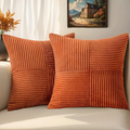 Corduroy Cushion Cover Rustic Texture-Covers & Textiles > Cushion Covers-casanuva-Orange-12"x20"-casanuva