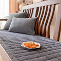 Corduroy Sofa Cover Washable Plush Comfort Protector-Covers & Textiles > Sofa Covers-casanuva-Charcoal Gray-27.6"x27.6"-casanuva