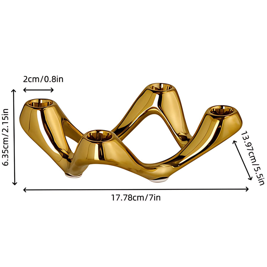 Cosmic Ripple Candle Holder Decorative Accent-Home Decor > Candle Holders-casanuva-Gold-casanuva