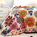 Cotton Blanket with Bright Floral Design-Bedding & Bath > Blankets-casanuva-casanuva