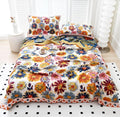Cotton Blanket with Bright Floral Design-Bedding & Bath > Blankets-casanuva-casanuva