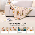Cotton Blanket with Whimsical Bird Tassels-Bedding & Bath > Blankets-casanuva-casanuva
