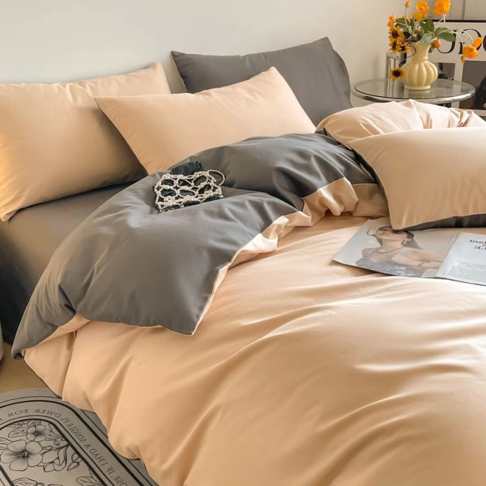 Cotton Duvet Cover Set 3 Pieces-Bedding & Bath > Bedding Sets-casanuva-Amber Blush-Full-casanuva