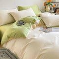Cotton Duvet Cover Set 3 Pieces-Bedding & Bath > Bedding Sets-casanuva-Lime Cream-Full-casanuva