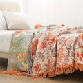 Cotton Floral Boho Blanket in Rustic Design-Bedding & Bath > Blankets-casanuva-59"x79"-casanuva