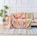 Cotton Floral Boho Blanket in Rustic Design-Bedding & Bath > Blankets-casanuva-91"x98"-casanuva