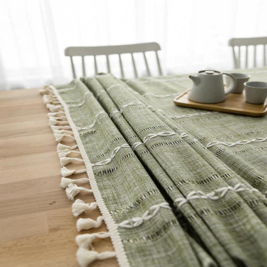 Cotton Linen Tablecloth Elegant Design-Covers & Textiles > Table Cloths-casanuva-casanuva