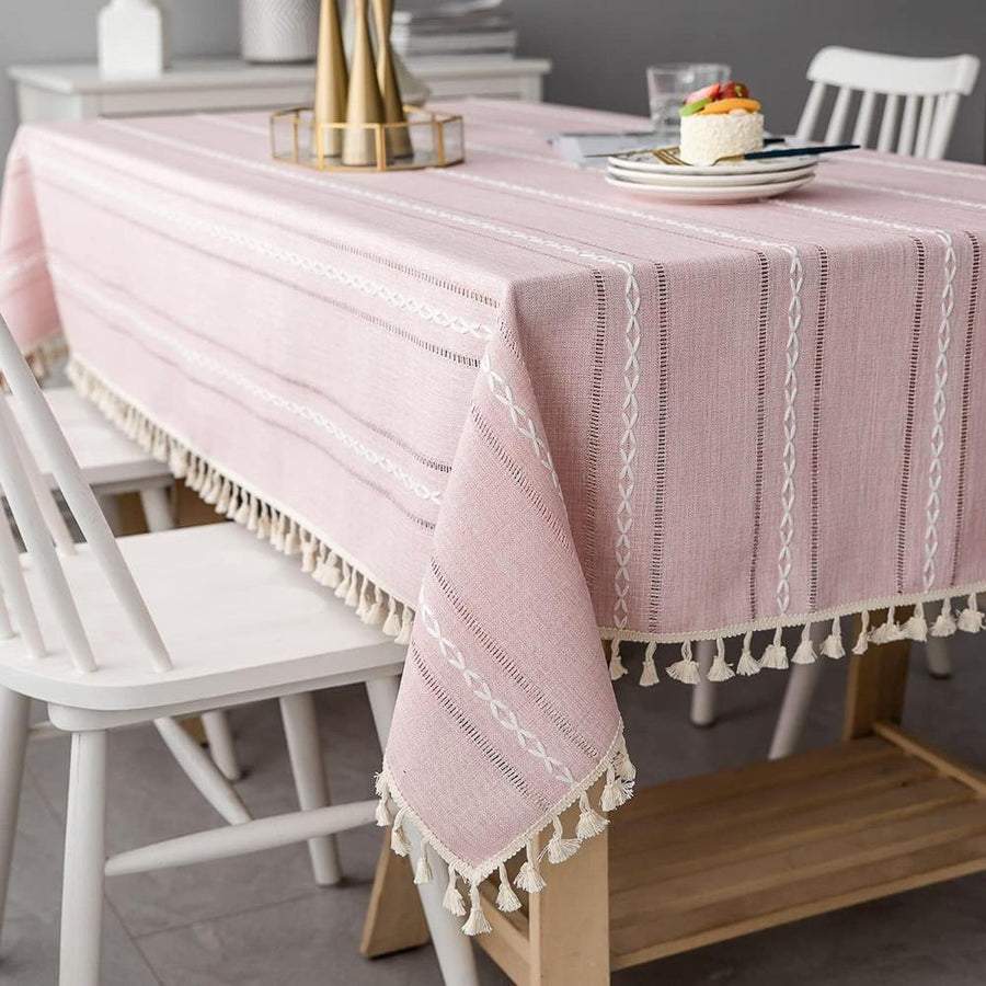 Cotton Linen Tablecloth Elegant Design-Covers & Textiles > Table Cloths-casanuva-casanuva