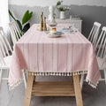 Cotton Linen Tablecloth Elegant Design-Covers & Textiles > Table Cloths-casanuva-Pink-39"x55"-casanuva