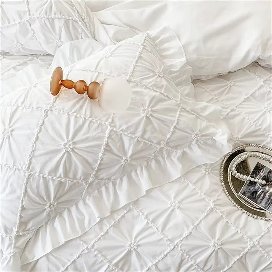 Cotton Plush Ruffle Bedding Set 4 Pieces-Bedding & Bath > Bedding Sets-casanuva-casanuva