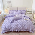 Cotton Plush Ruffle Bedding Set 4 Pieces-Bedding & Bath > Bedding Sets-casanuva-Purple-California King-casanuva