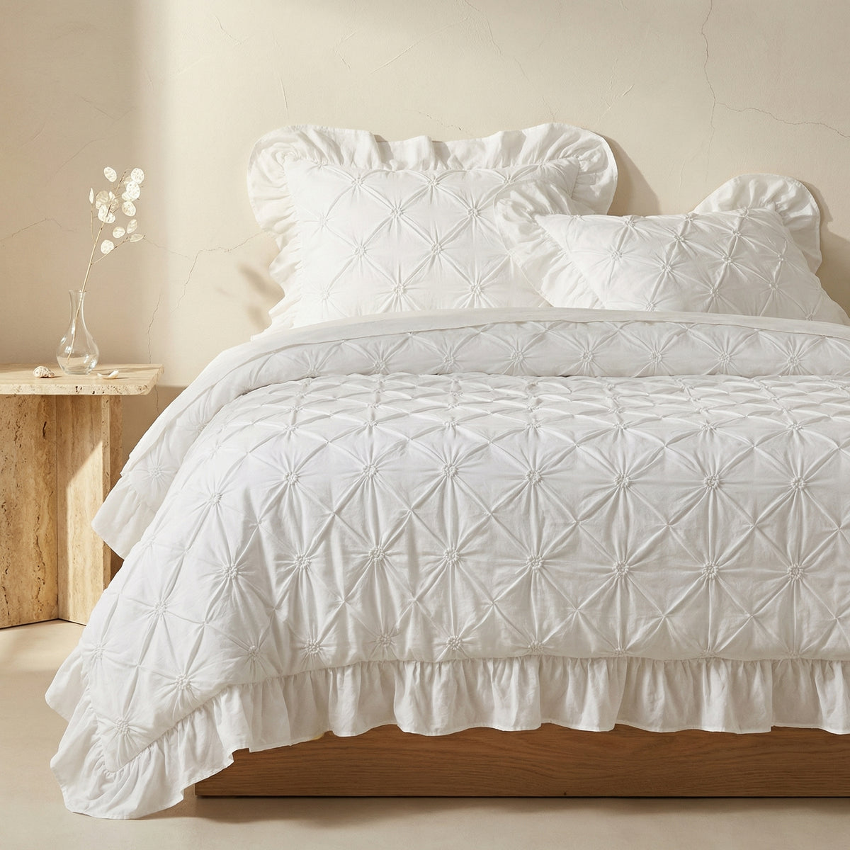 Cotton Plush Ruffle Bedding Set 4 Pieces-Bedding & Bath > Bedding Sets-casanuva-casanuva