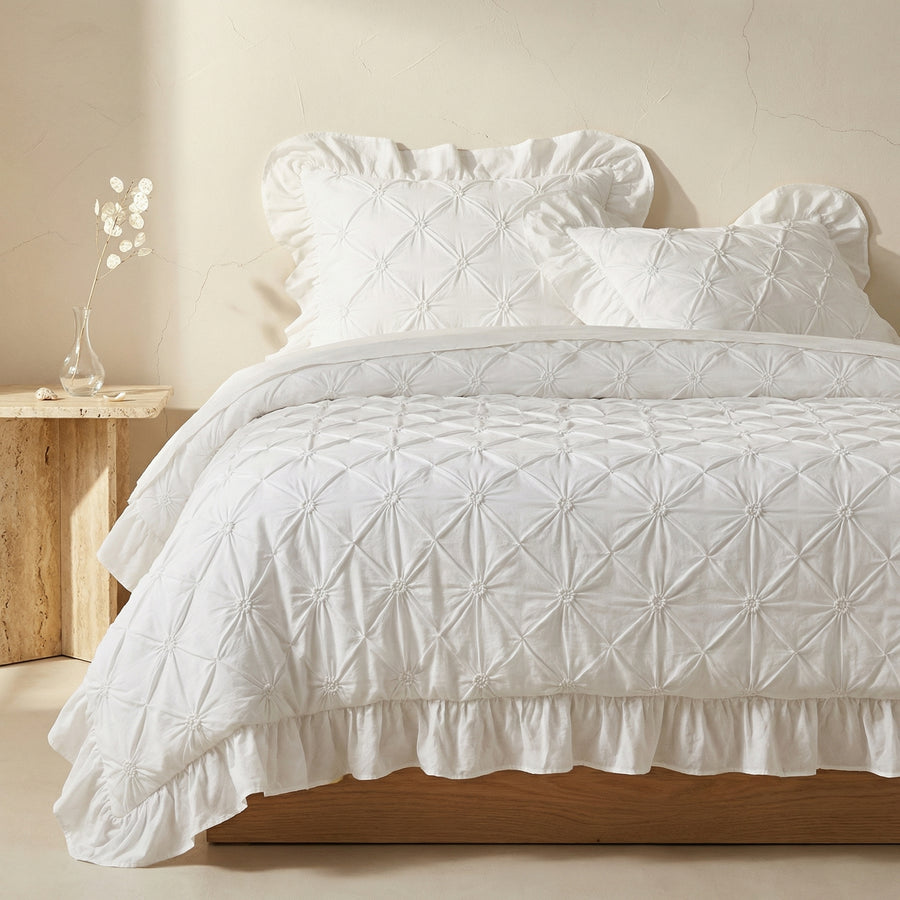 Cotton Plush Ruffle Bedding Set 4 Pieces-Bedding & Bath > Bedding Sets-casanuva-casanuva