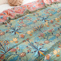 Cotton Reversible Blanket Wild Petal Design-Bedding & Bath > Blankets-casanuva-casanuva