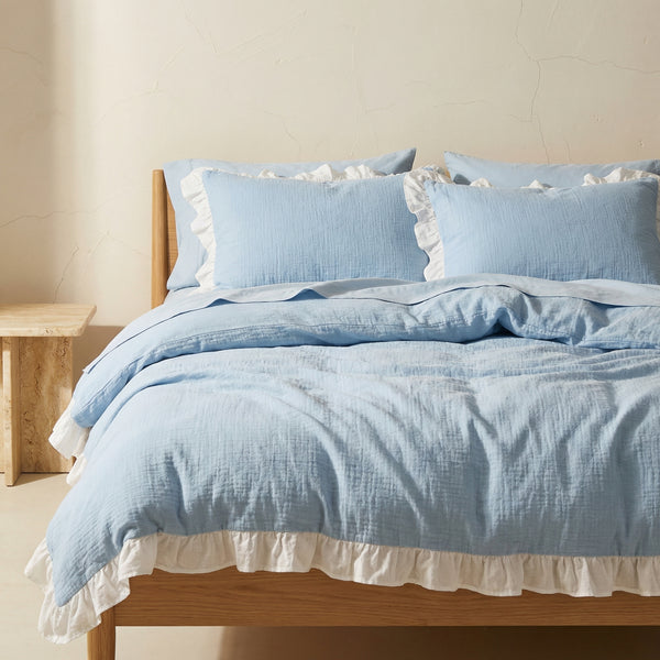 Cotton Ruffle Bedding Set 4 Piece Cottagecore Design-Bedding & Bath > Bedding Sets-casanuva-casanuva