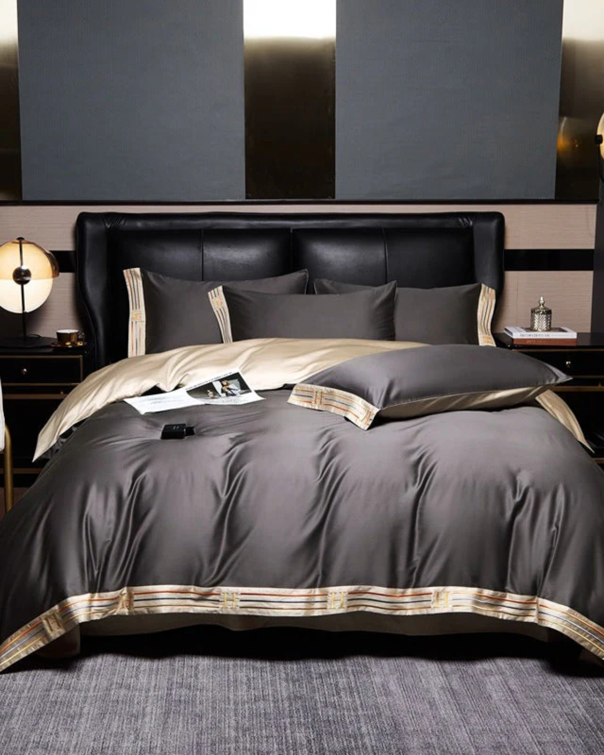 Cotton Satin Bed Linen Set with Embroidery 4-Piece-Bedding & Bath > Bedding Sets-casanuva-casanuva