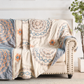 Cotton Throw Blanket with Serene Mandala Design-Bedding & Bath > Blankets-casanuva-casanuva