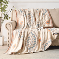 Cotton Throw Blanket with Serene Mandala Design-Bedding & Bath > Blankets-casanuva-casanuva