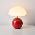 Cream Ceramic Mushroom Table Lamp-Lighting > Table Lamps-casanuva-Red-casanuva