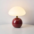 Cream Ceramic Mushroom Table Lamp-Lighting > Table Lamps-casanuva-Wine Red-casanuva