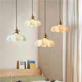 Cream Flower Glass Pendant Light-Lighting > Chandeliers & Pendant Lights-casanuva-casanuva