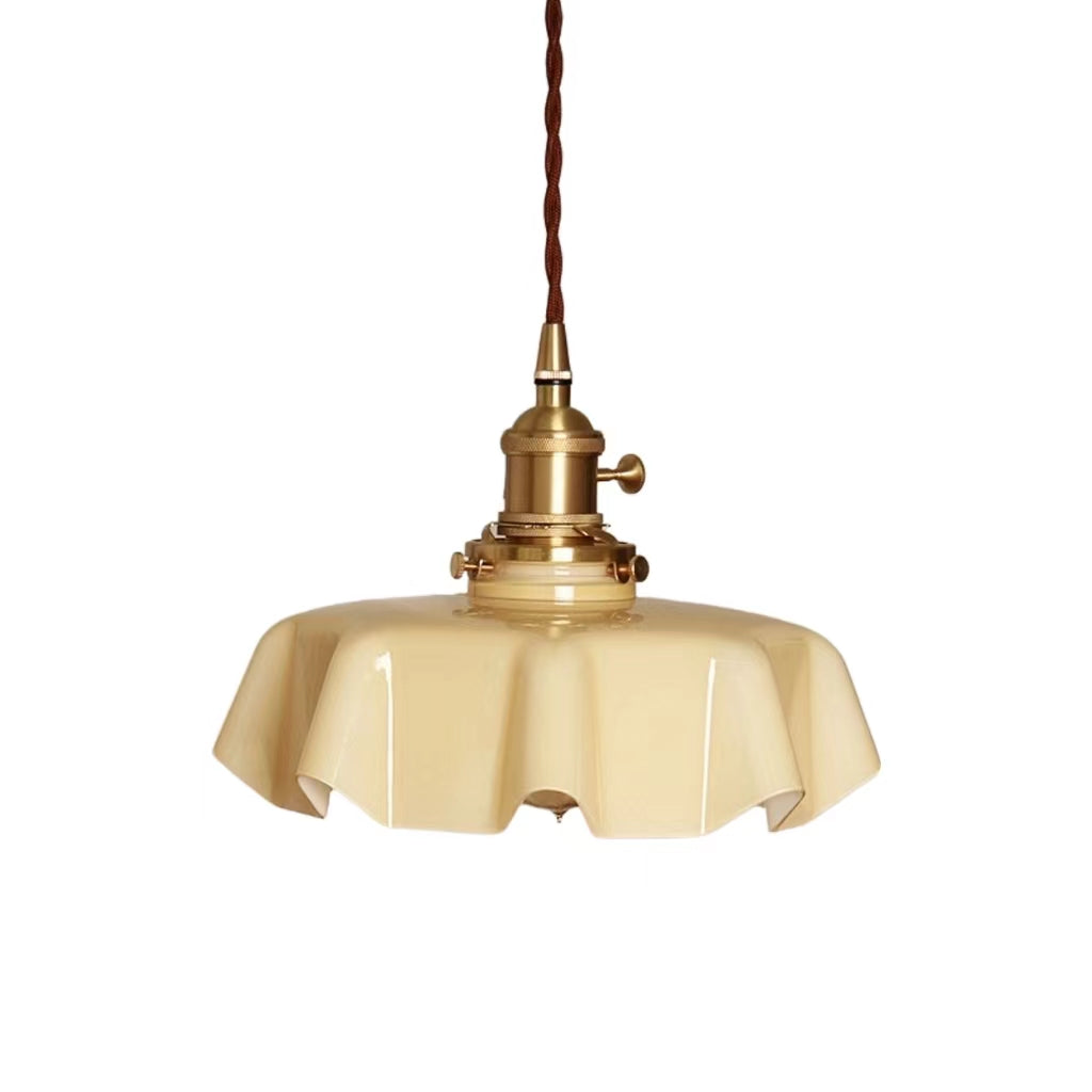 Cream Flower Glass Pendant Light-Lighting > Chandeliers & Pendant Lights-casanuva-Beige-casanuva