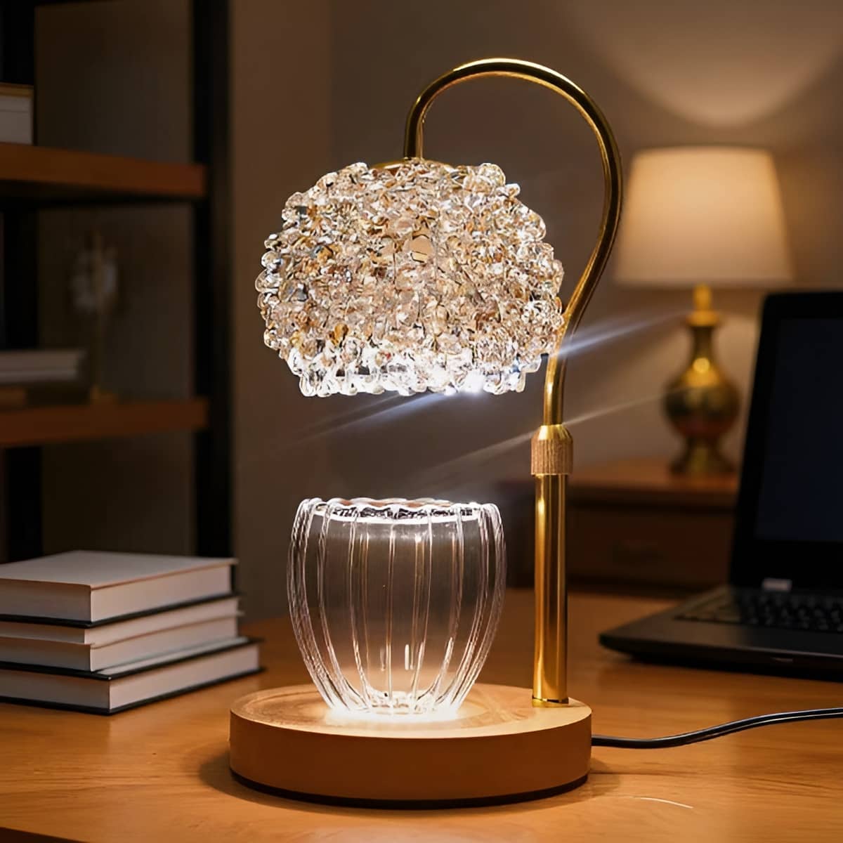Crystal Art Deco Candle Warmer Lamp-Home Decor > Decorative Accessories-casanuva-casanuva