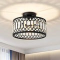 Crystal Ceiling Light Shade Contemporary Design-Lighting > Ceiling Lights-casanuva-Black-D22*H20cm-casanuva
