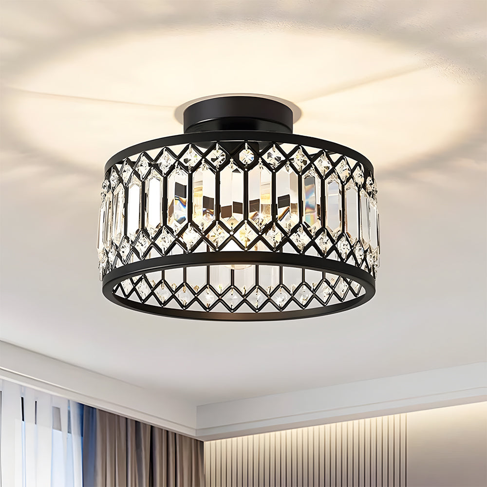 Crystal Ceiling Light Shade Contemporary Design-Lighting > Ceiling Lights-casanuva-Black-D22*H20cm-casanuva