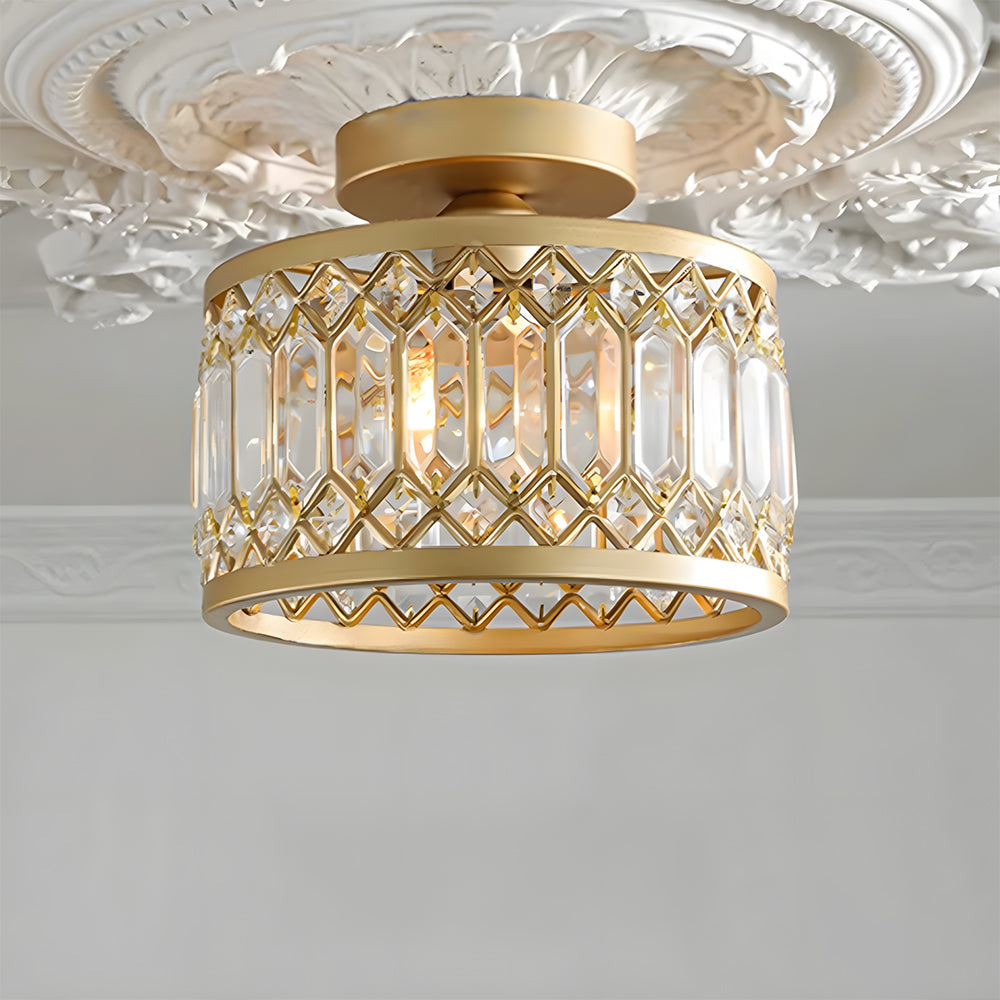 Crystal Ceiling Light Shade Contemporary Design-Lighting > Ceiling Lights-casanuva-Gold-D22*H20cm-casanuva