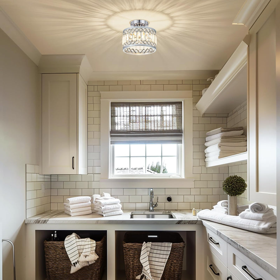 Crystal Ceiling Light Shade Contemporary Design-Lighting > Ceiling Lights-casanuva-Silver-D22*H20cm-casanuva