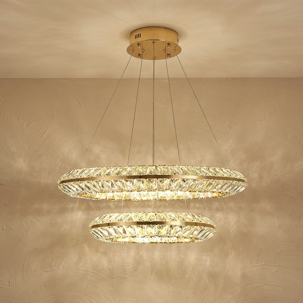 Crystal Chandelier Luxury Villa Design-Lighting > Chandeliers & Pendant Lights-casanuva-40cm & 60cm-Warm Light-casanuva