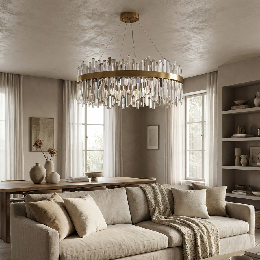 Crystal Chandelier Nordic Style Circular Design-Lighting > Chandeliers & Pendant Lights-casanuva-casanuva