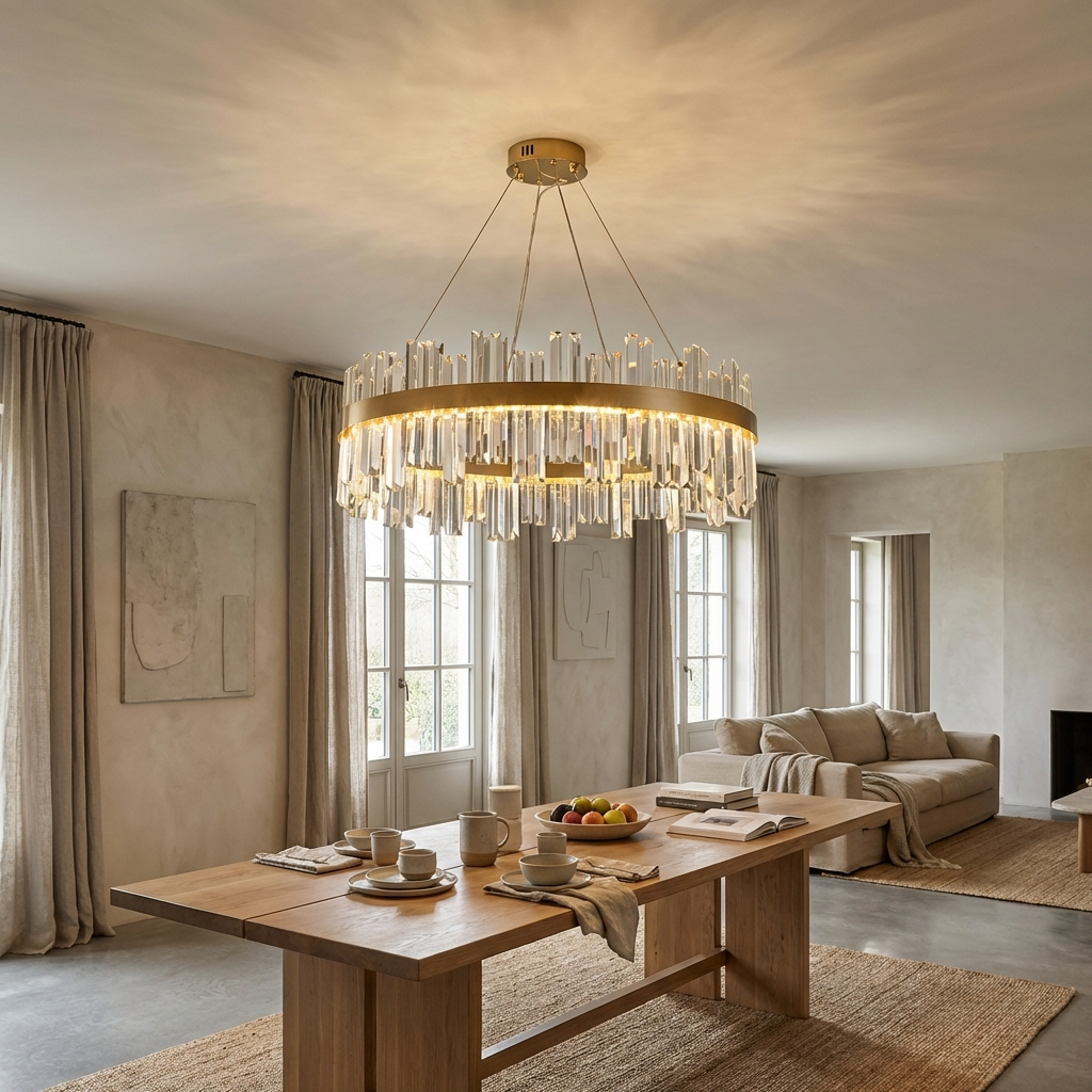 Crystal Chandelier Nordic Style Circular Design-Lighting > Chandeliers & Pendant Lights-casanuva-casanuva