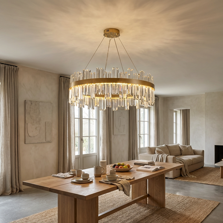 Crystal Chandelier Nordic Style Circular Design-Lighting > Chandeliers & Pendant Lights-casanuva-casanuva