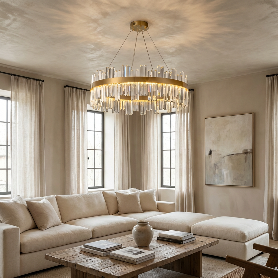 Crystal Chandelier Nordic Style Circular Design-Lighting > Chandeliers & Pendant Lights-casanuva-casanuva