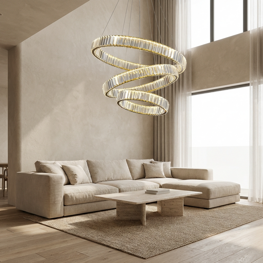 Crystal Circular Hanging Chandelier-Lighting > Chandeliers & Pendant Lights-casanuva-casanuva