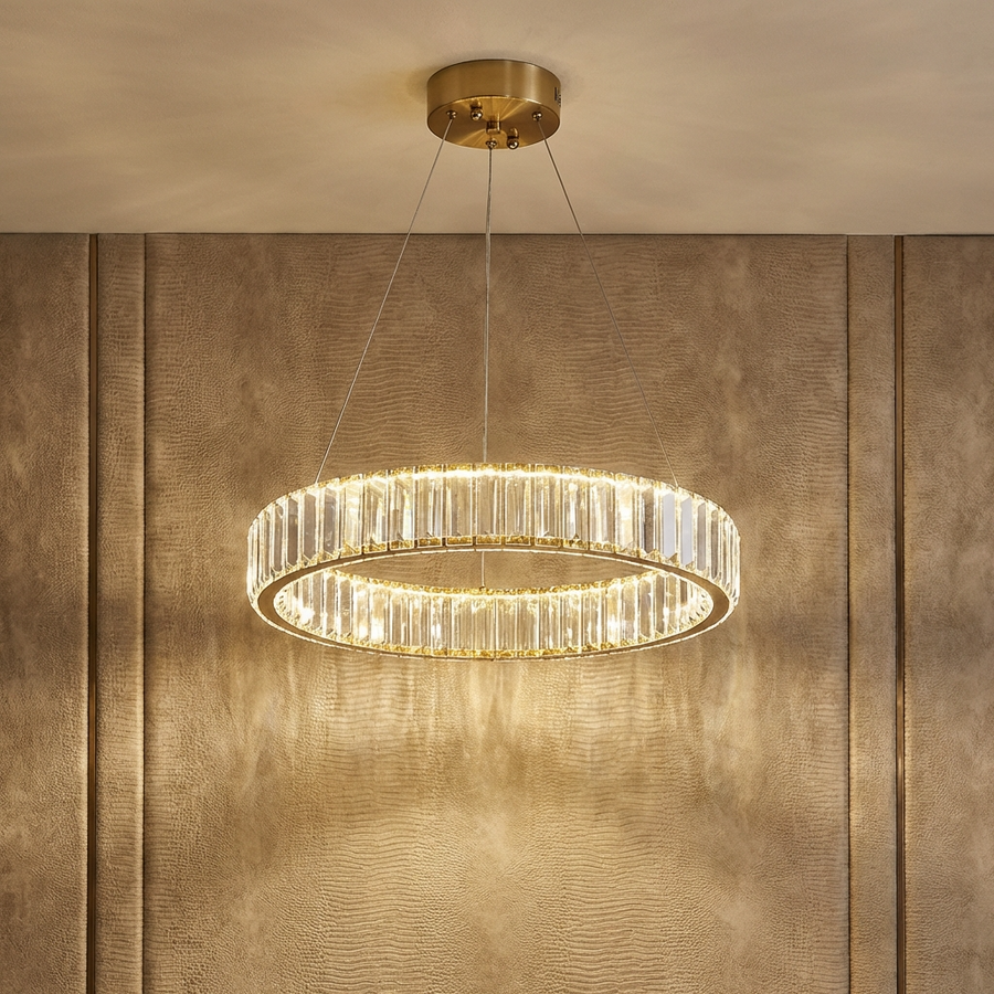 Crystal Circular Hanging Chandelier-Lighting > Chandeliers & Pendant Lights-casanuva-casanuva