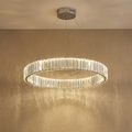 Crystal Circular Hanging Chandelier-Lighting > Chandeliers & Pendant Lights-casanuva-Single - 40cm-Chrome-Warm Light-casanuva