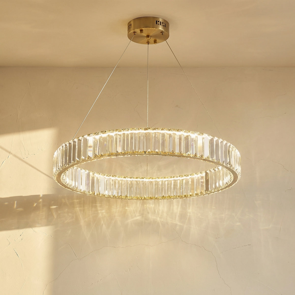Crystal Circular Hanging Chandelier-Lighting > Chandeliers & Pendant Lights-casanuva-casanuva